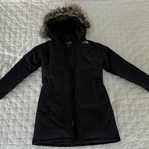 The North Face Women's Black Ski Jacket with Fur Trimmed Hood
